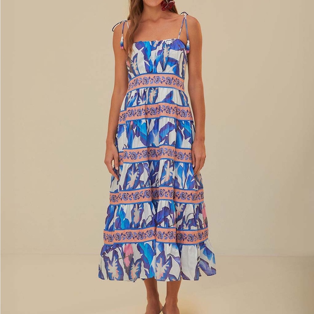 FARM Rio Vibrant Blue and Pink Dress